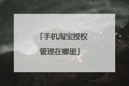 手机淘宝授权管理在哪里