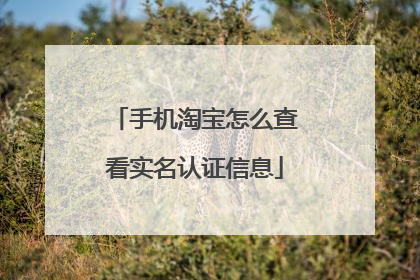 手机淘宝怎么查看实名认证信息