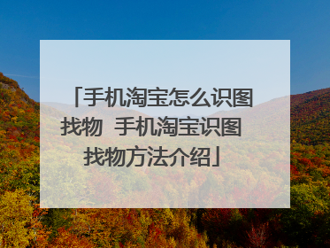 手机淘宝怎么识图找物 手机淘宝识图找物方法介绍