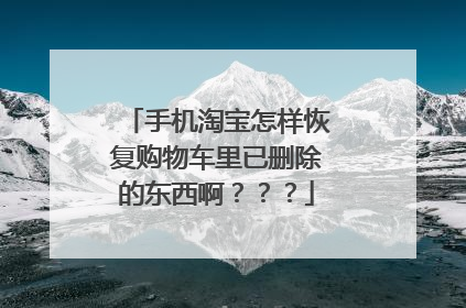 手机淘宝怎样恢复购物车里已删除的东西啊？？？