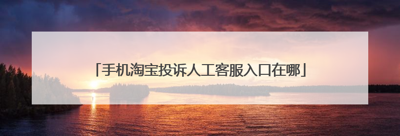 手机淘宝投诉人工客服入口在哪