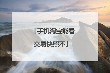 手机淘宝能看交易快照不