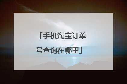 手机淘宝订单号查询在哪里
