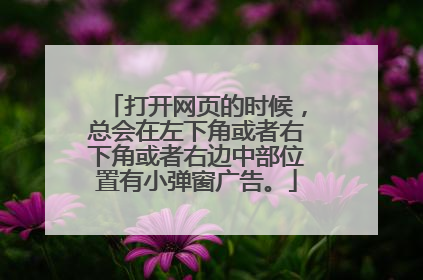 打开网页的时候，总会在左下角或者右下角或者右边中部位置有小弹窗广告。