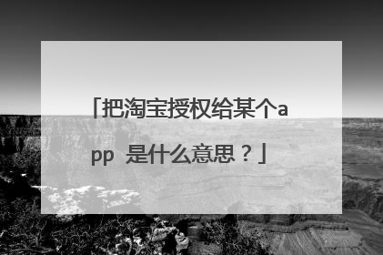 把淘宝授权给某个app 是什么意思？