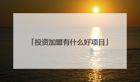 投资加盟有什么好项目