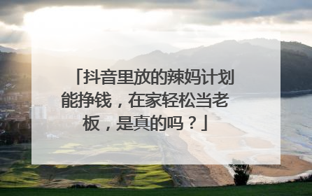 抖音里放的辣妈计划能挣钱,在家轻松当老板,是真的吗?