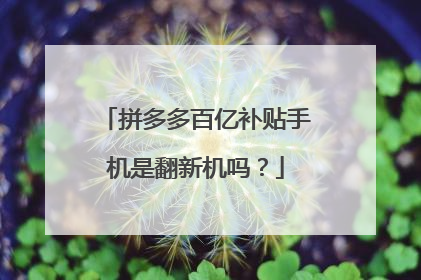 拼多多百亿补贴手机是翻新机吗?