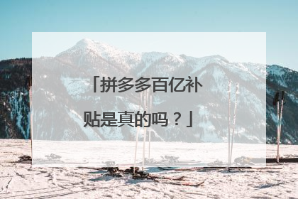 拼多多百亿补贴是真的吗？