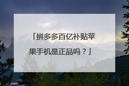 拼多多百亿补贴苹果手机是正品吗?