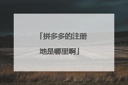 拼多多的注册地是哪里啊