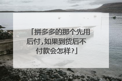 拼多多的那个先用后付,如果到货后不付款会怎样?