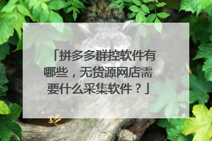 拼多多群控软件有哪些,无货源网店需要什么采集软件?