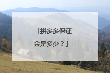 拼多多保证金是多少?