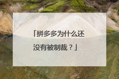 拼多多为什么还没有被制裁?