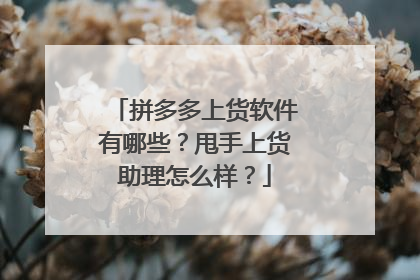 拼多多上货软件有哪些?甩手上货助理怎么样?