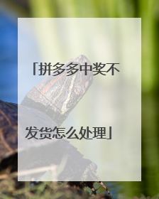 拼多多中奖不发货怎么处理