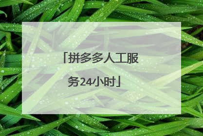 拼多多人工服务24小时