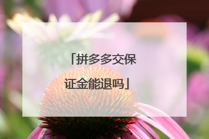 拼多多交保证金能退吗