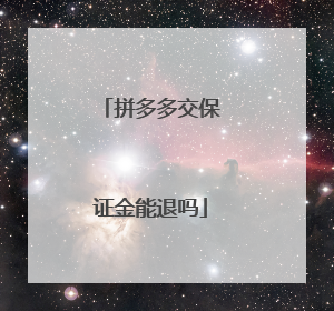 拼多多交保证金能退吗