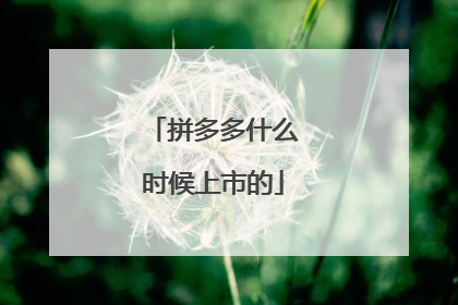 拼多多什么时候上市的