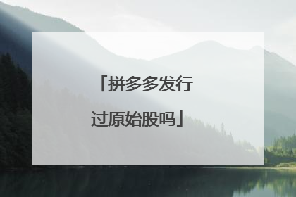 拼多多发行过原始股吗
