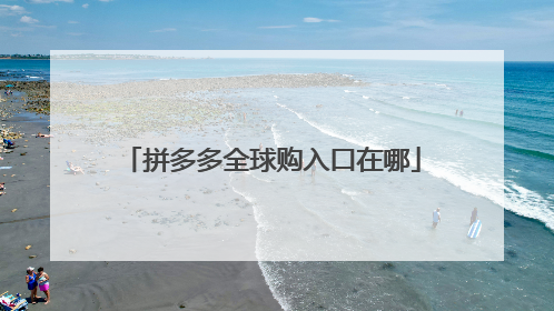 拼多多全球购入口在哪