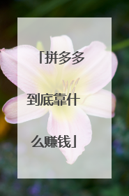 拼多多到底靠什么赚钱