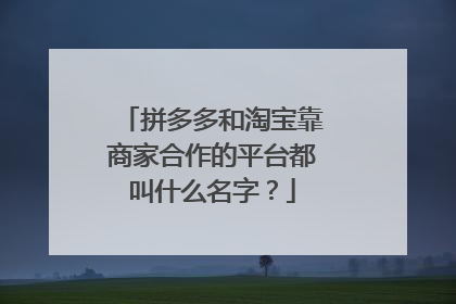 拼多多和淘宝靠商家合作的平台都叫什么名字?