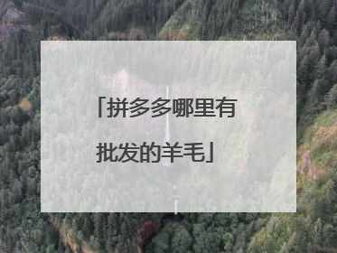 拼多多哪里有批发的羊毛