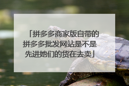拼多多商家版自带的拼多多批发网站是不是先进她们的货在去卖