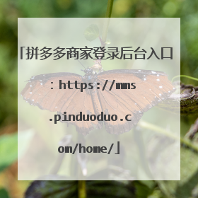 拼多多商家登录后台入口：https://mms.pinduoduo.com/home/