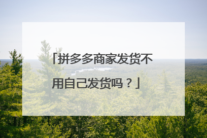 拼多多商家发货不用自己发货吗?