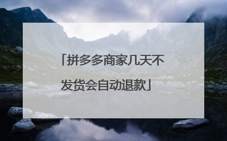 拼多多商家几天不发货会自动退款