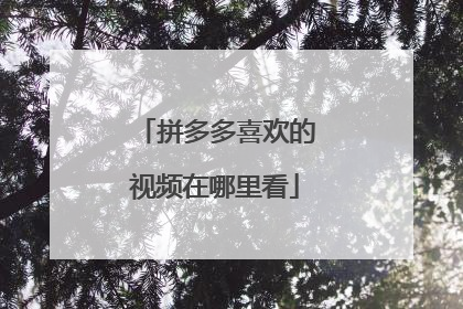 拼多多喜欢的视频在哪里看