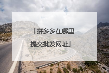 拼多多在哪里提交批发网址