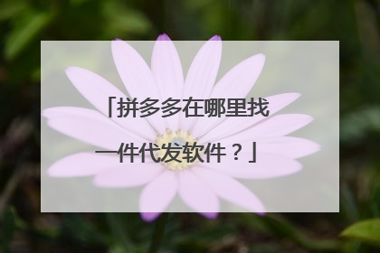 拼多多在哪里找一件代发软件？