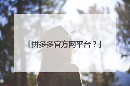 拼多多官方网平台？