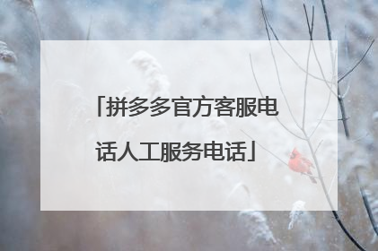 拼多多官方客服电话人工服务电话