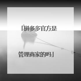 拼多多官方是管理商家的吗