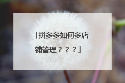 拼多多如何多店铺管理???