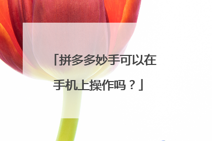 拼多多妙手可以在手机上操作吗?