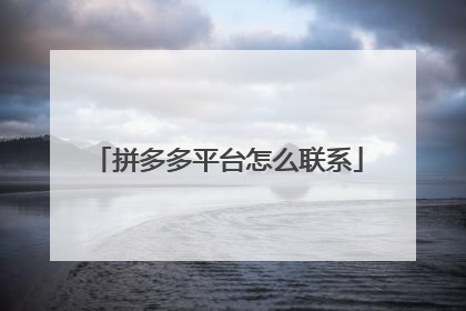 拼多多平台怎么联系