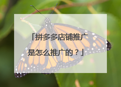拼多多店铺推广是怎么推广的?