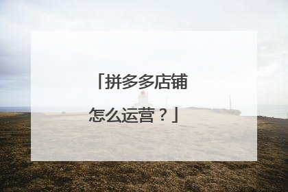 拼多多店铺怎么运营?