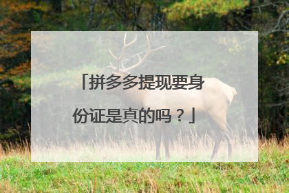 拼多多提现要身份证是真的吗?