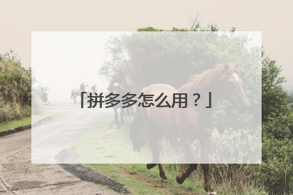 拼多多怎么用？