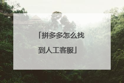 拼多多怎么找到人工客服