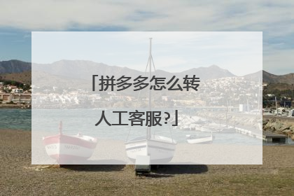 拼多多怎么转人工客服?