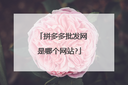 拼多多批发网是哪个网站?